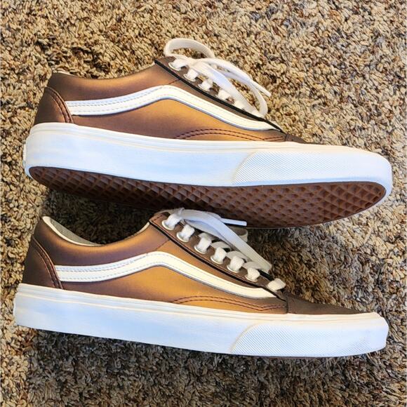 VANS Old Skool "Muted Metallic" Pewter Purple Bronze Shoes Wmns 9.5/Men's 8 RARE - Picture 3 of 8